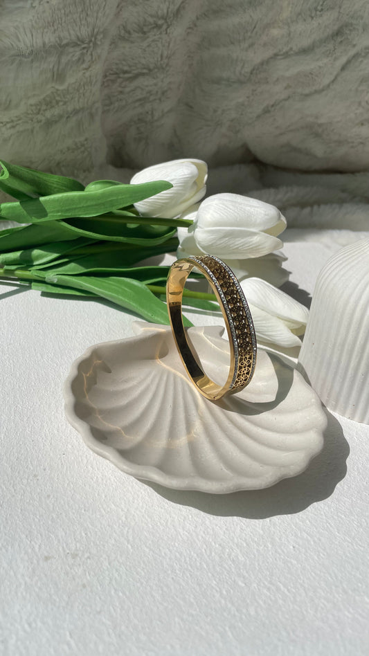 Luxury crystal cut handcuff(stainless)