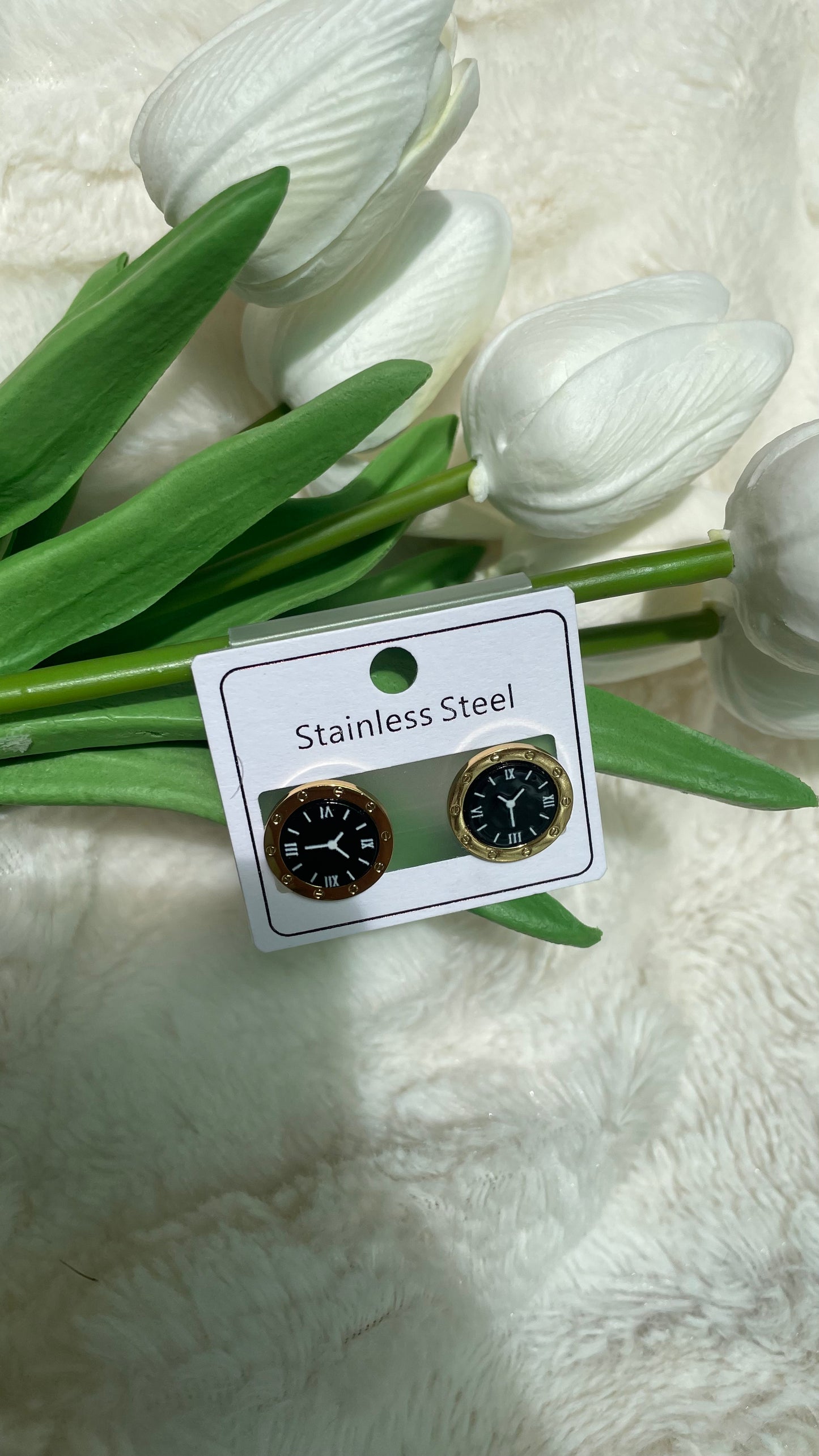 Artificial watch style earing(stainless)