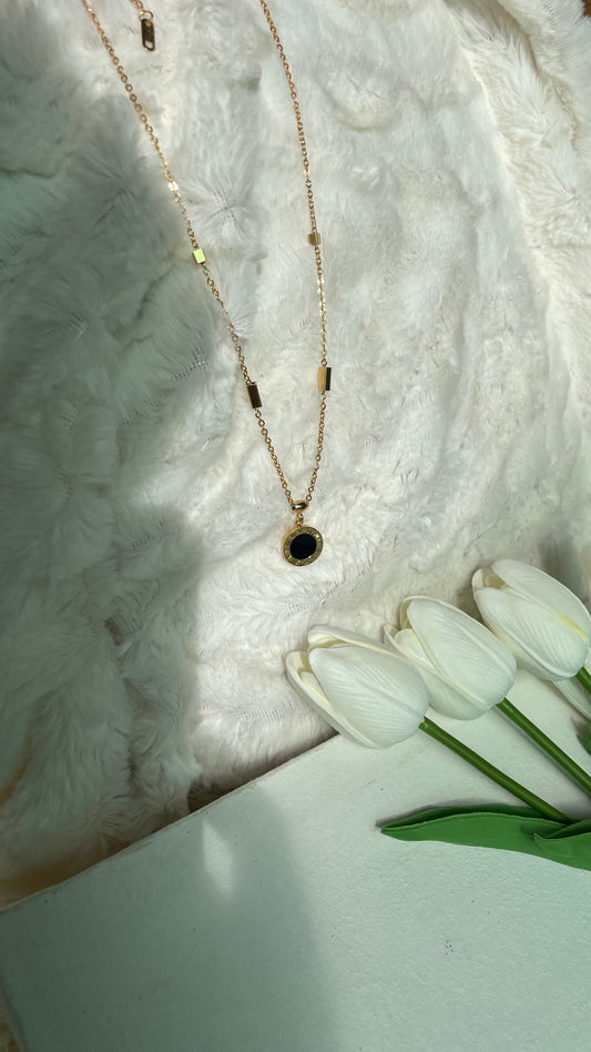 Black coin design pendant(stainless)