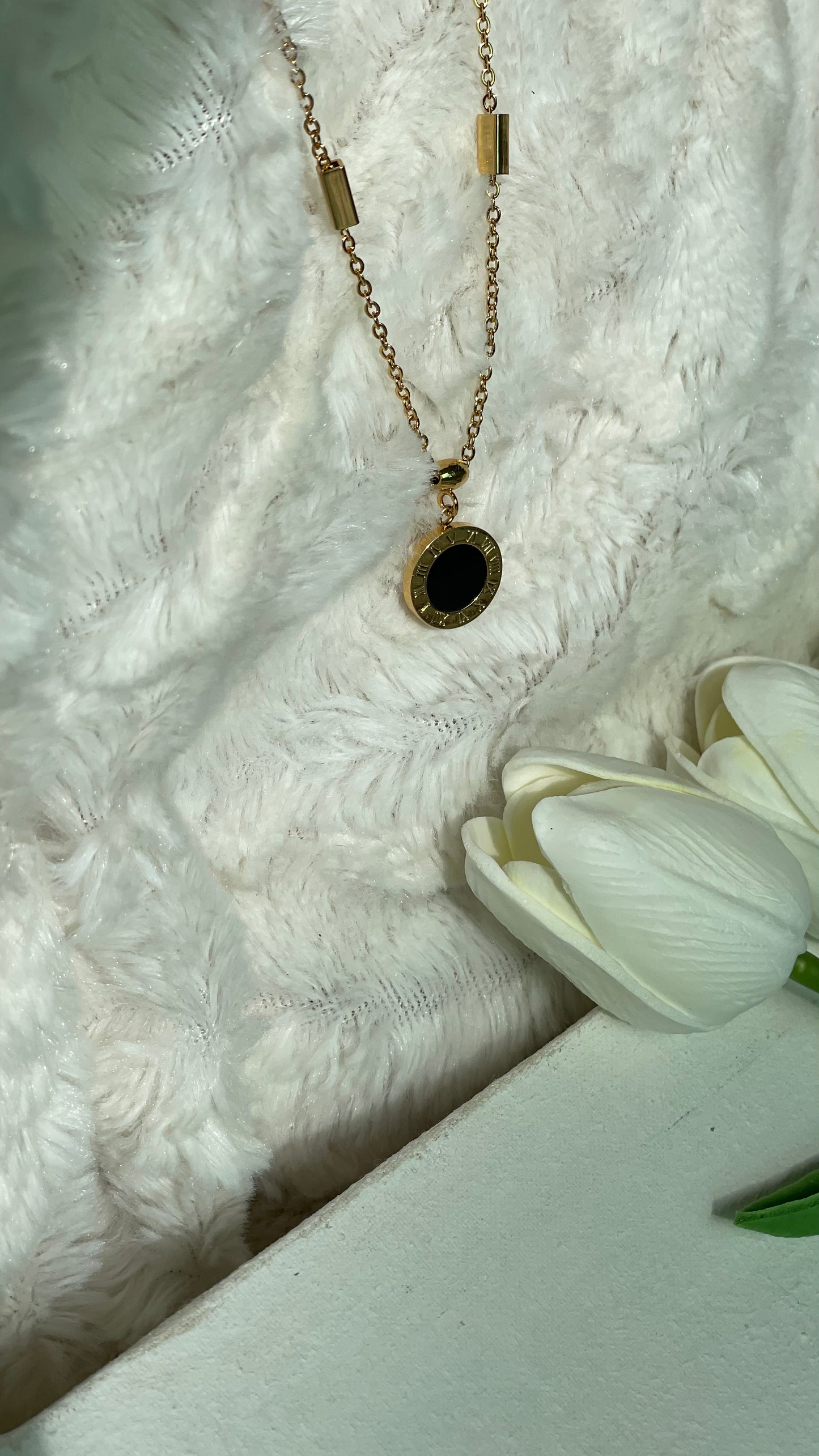 Black coin design pendant(stainless)