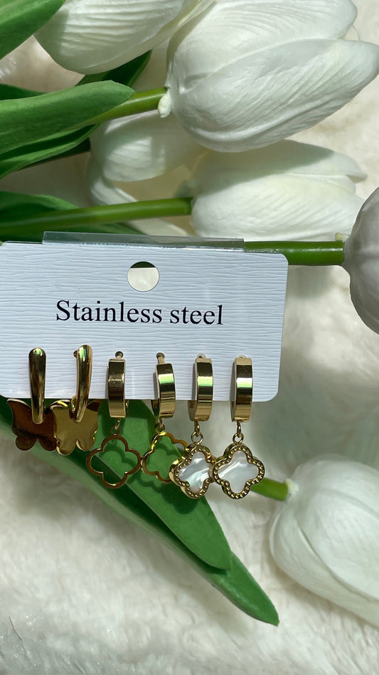 Clove and butterfly design earing (stainless)