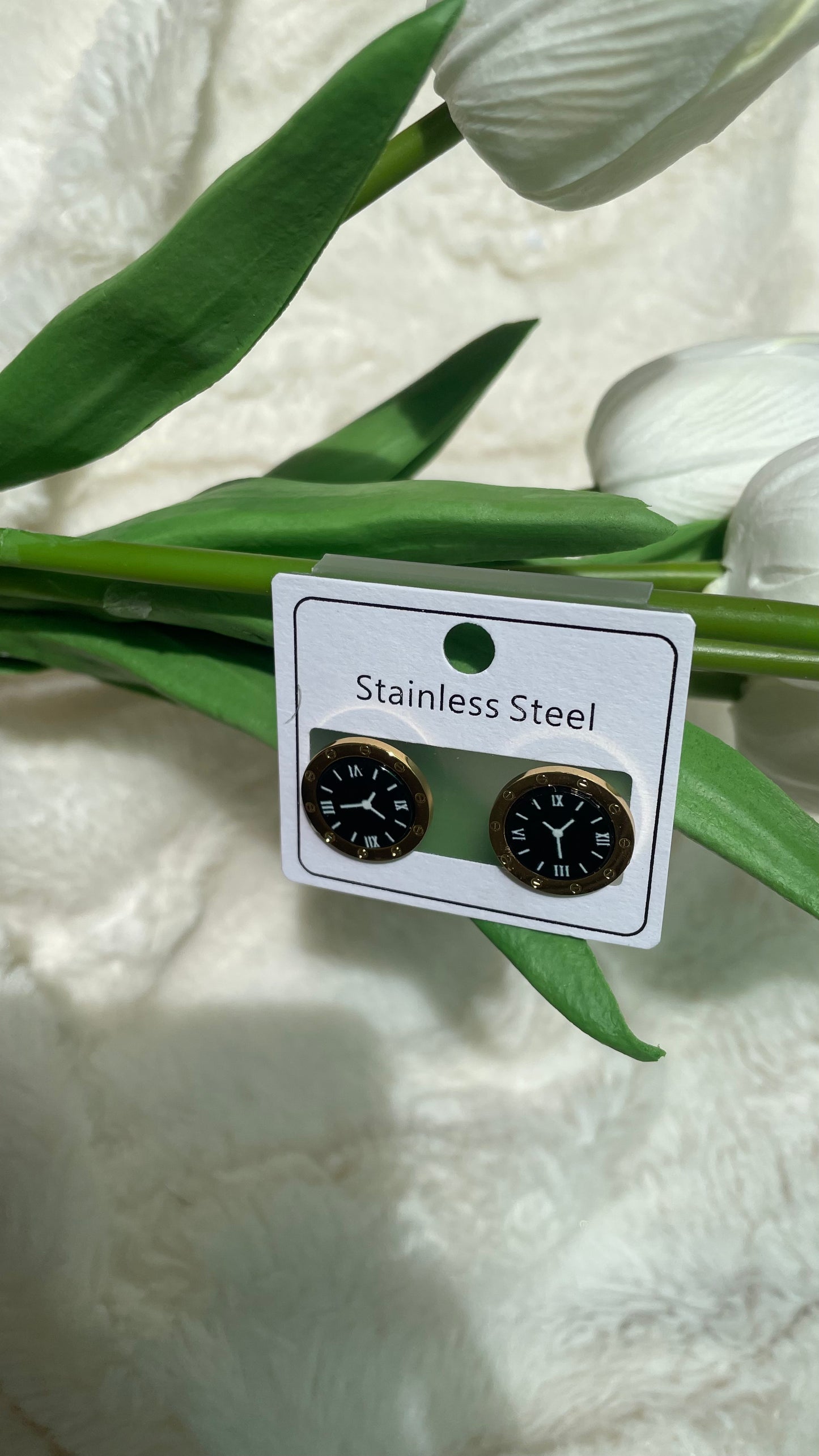 Artificial watch style earing(stainless)