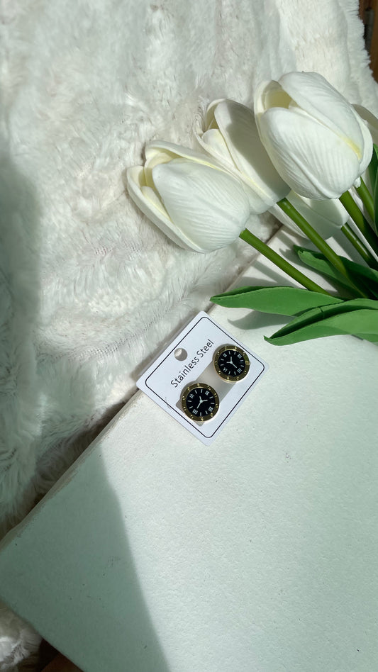 Artificial watch style earing(stainless)