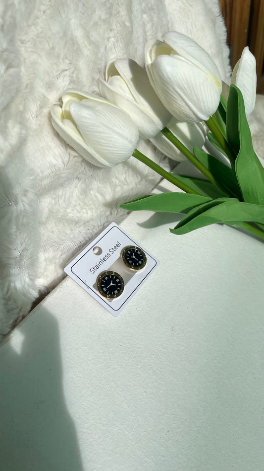 Artificial watch style earing(stainless)