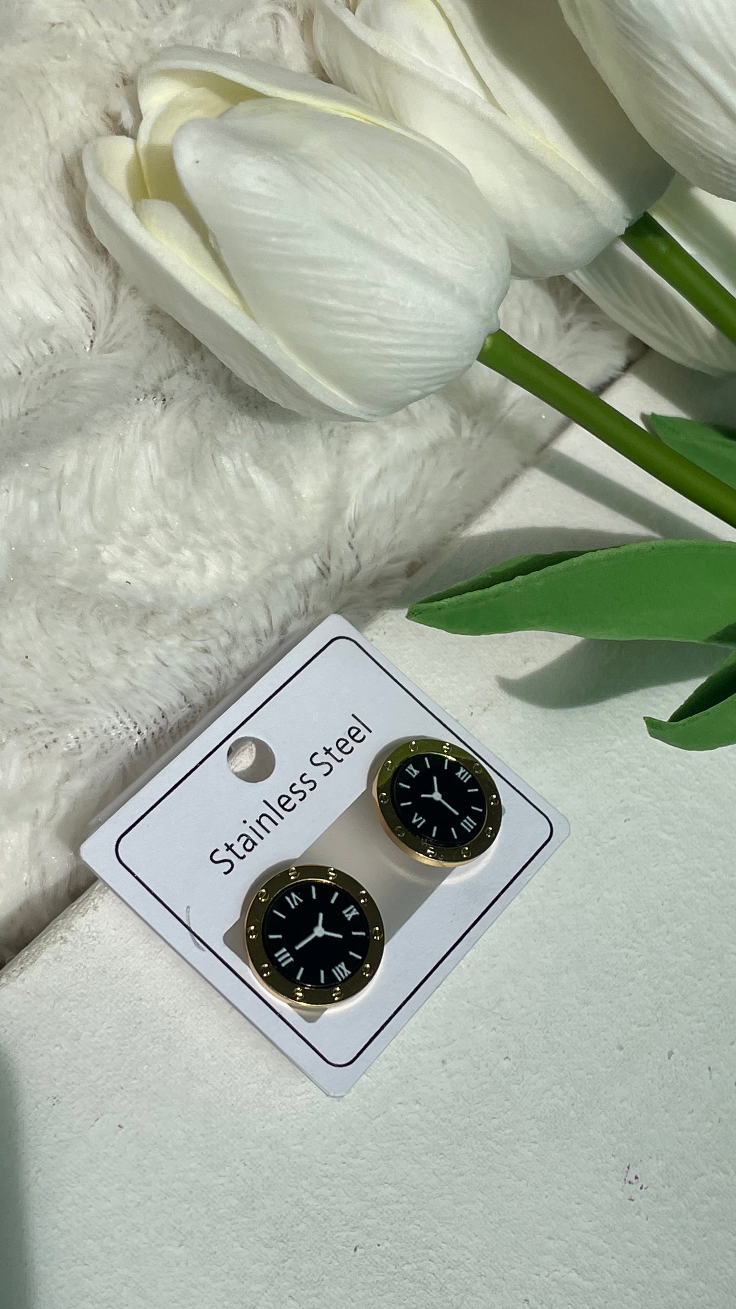 Artificial watch style earing(stainless)