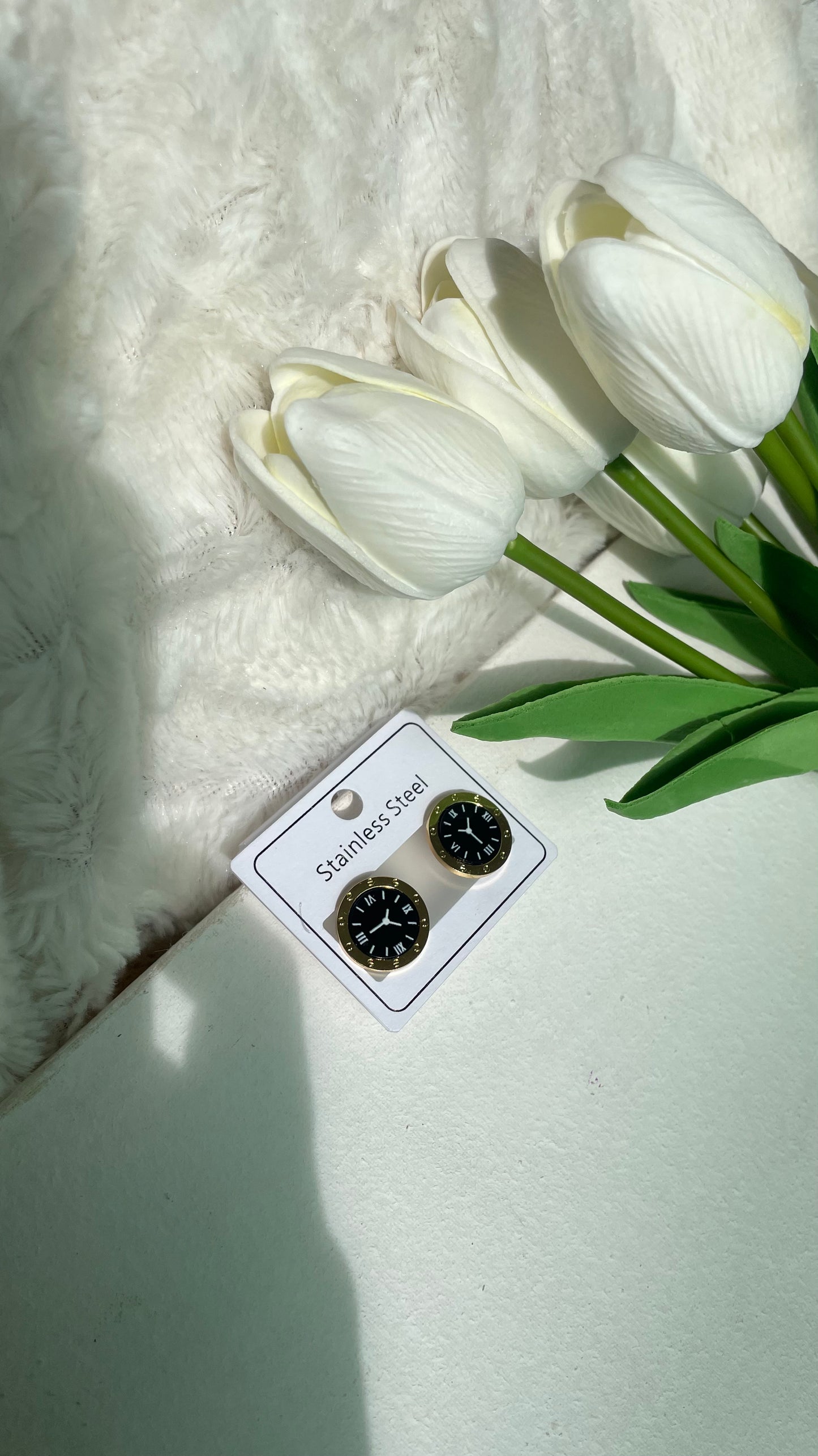 Artificial watch style earing(stainless)
