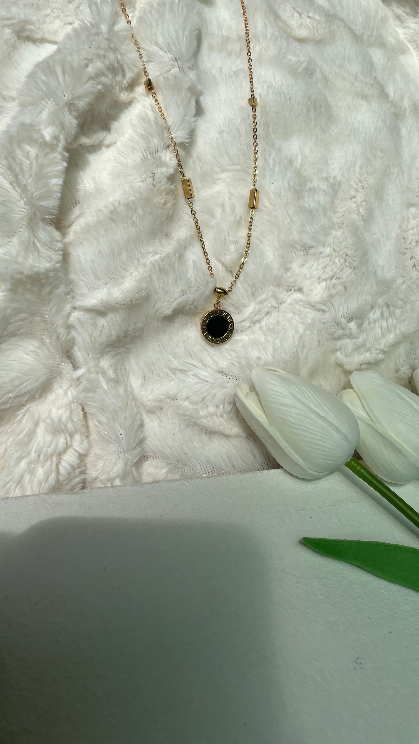 Black coin design pendant(stainless)