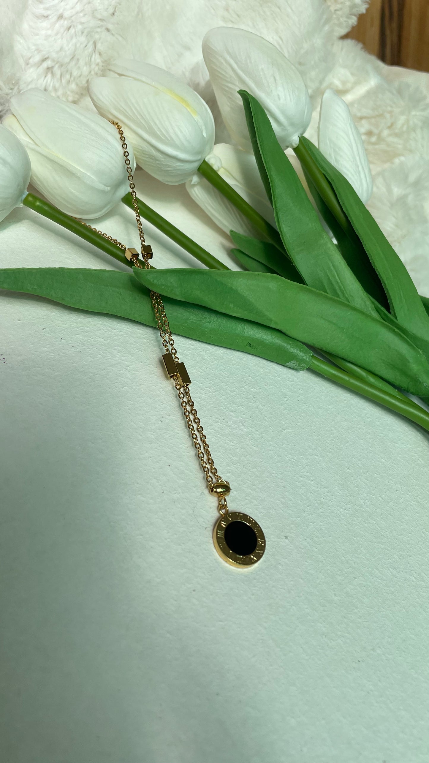 Black coin design pendant(stainless)
