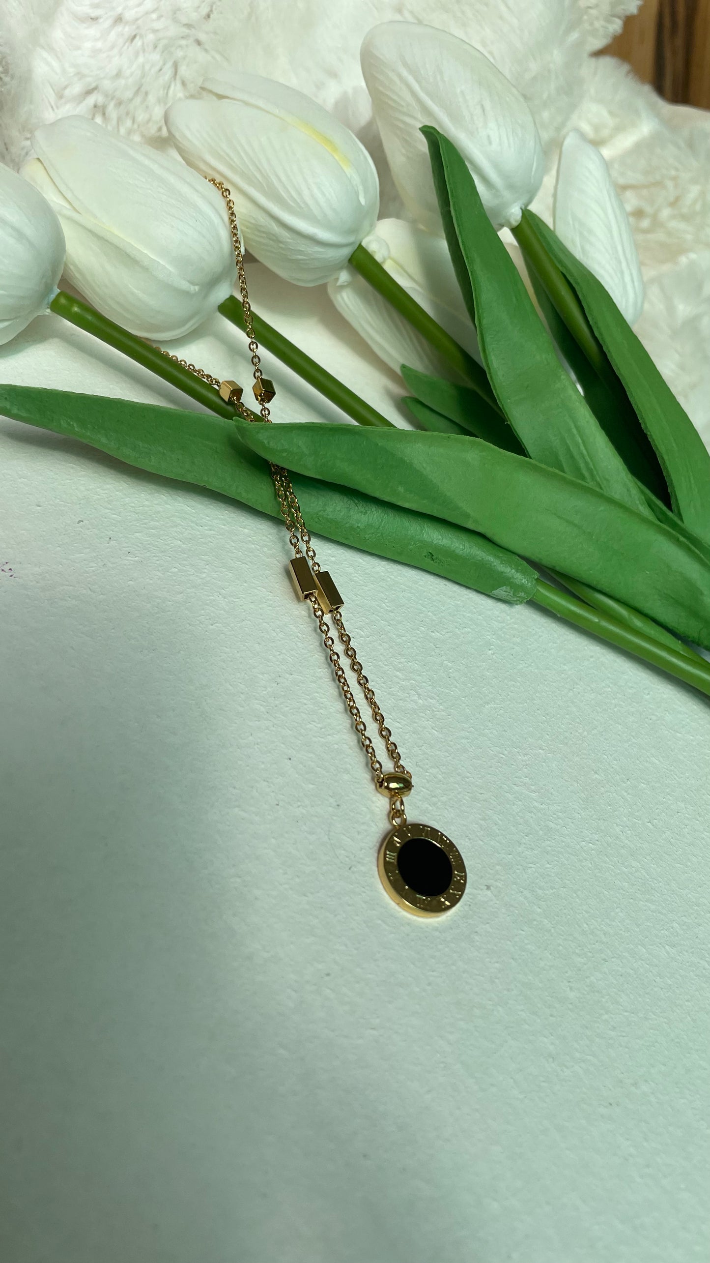 Black coin design pendant(stainless)